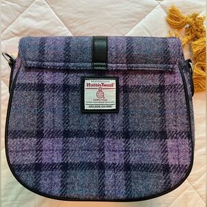 Harris Tweed wool and leather purse